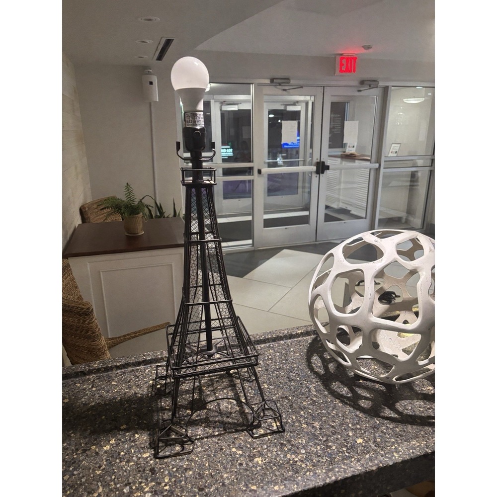 Unique Black Metal Eiffel Tower Table Lamp Base Fast Shipping